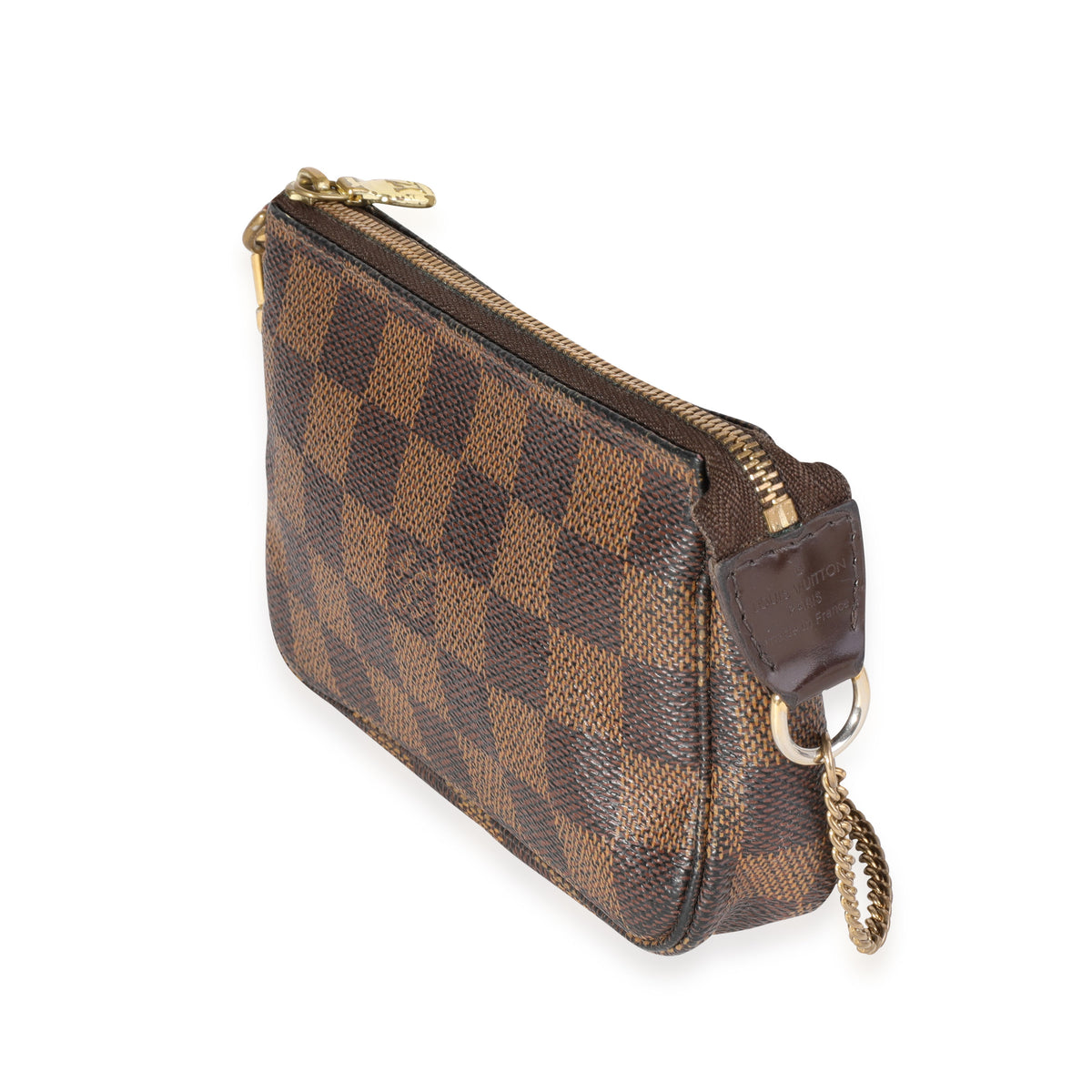 Louis Vuitton Damier Ebene Canvas Mini Pochette Accessoires with Strap  Brown Cloth ref.591822 - Joli Closet