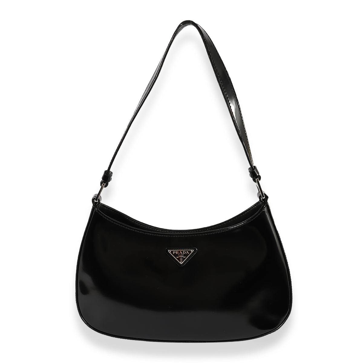 Prada Black Brushed Leather Cleo Bag | myGemma | Item #120137
