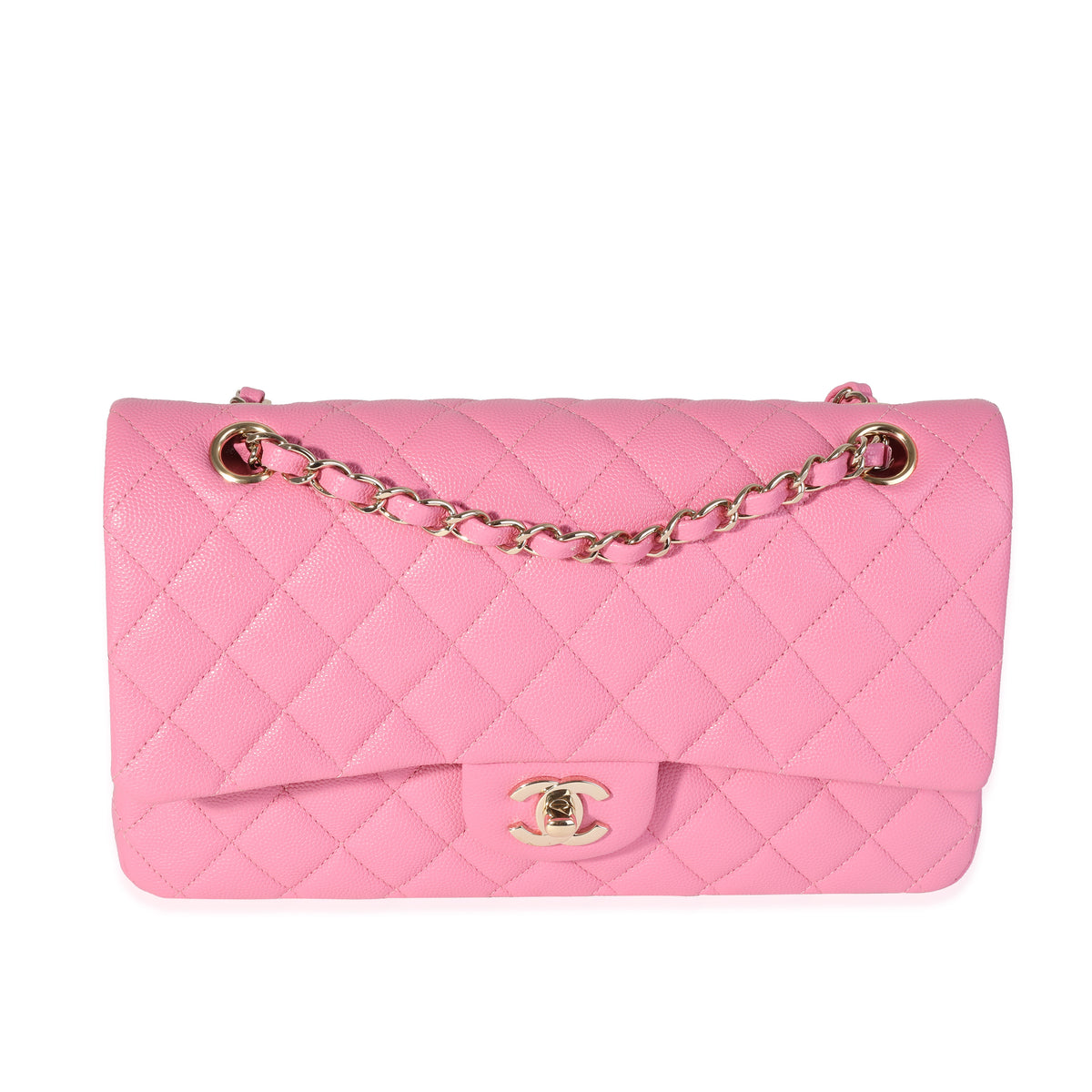 chanel pink double flap bag