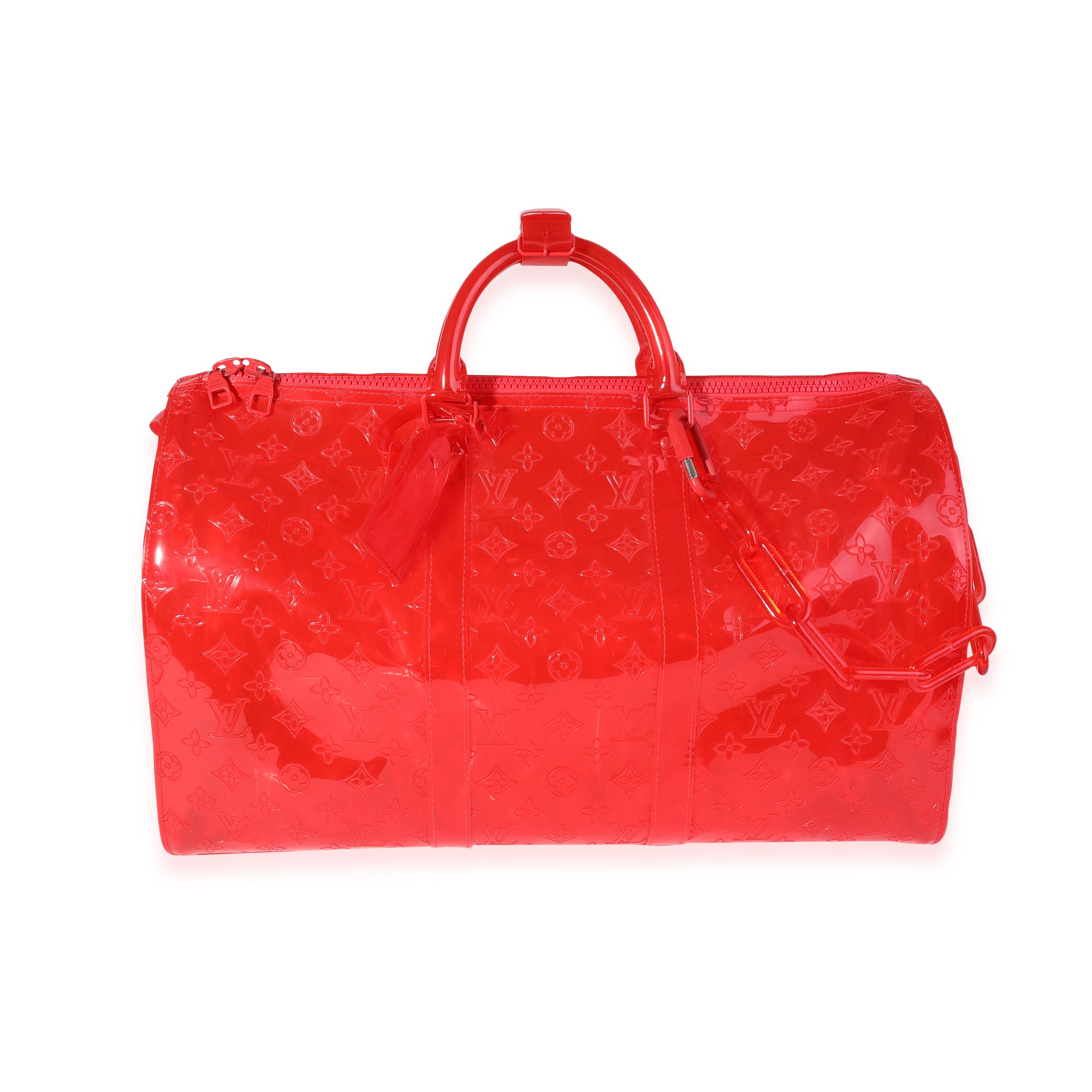 Louis Vuitton Keepall Rgb Clear Ss19 Virgil Abloh Bandouliere 50 870439 Red  Pvc Weekend/Travel Bag, Louis Vuitton