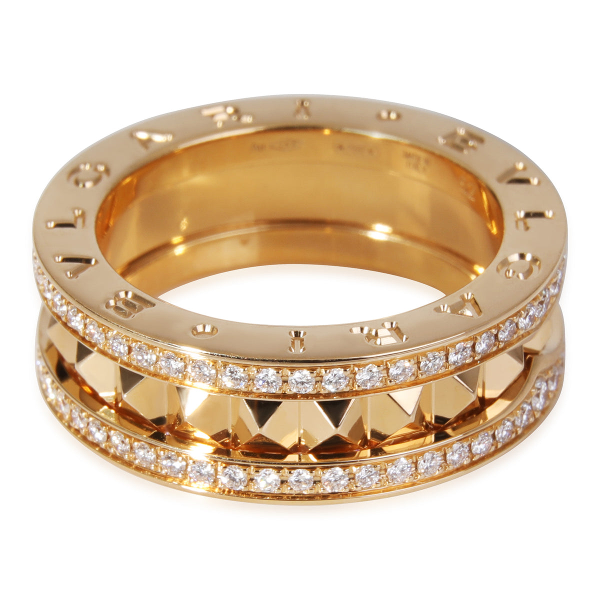 BVLGARI  Studded Diamond Ring in 18K Yellow Gold | myGemma | Item  #120769