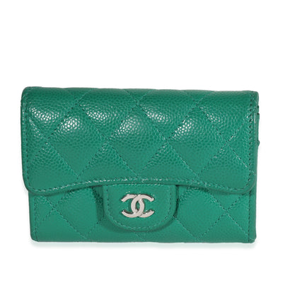 chanel emerald green card holder