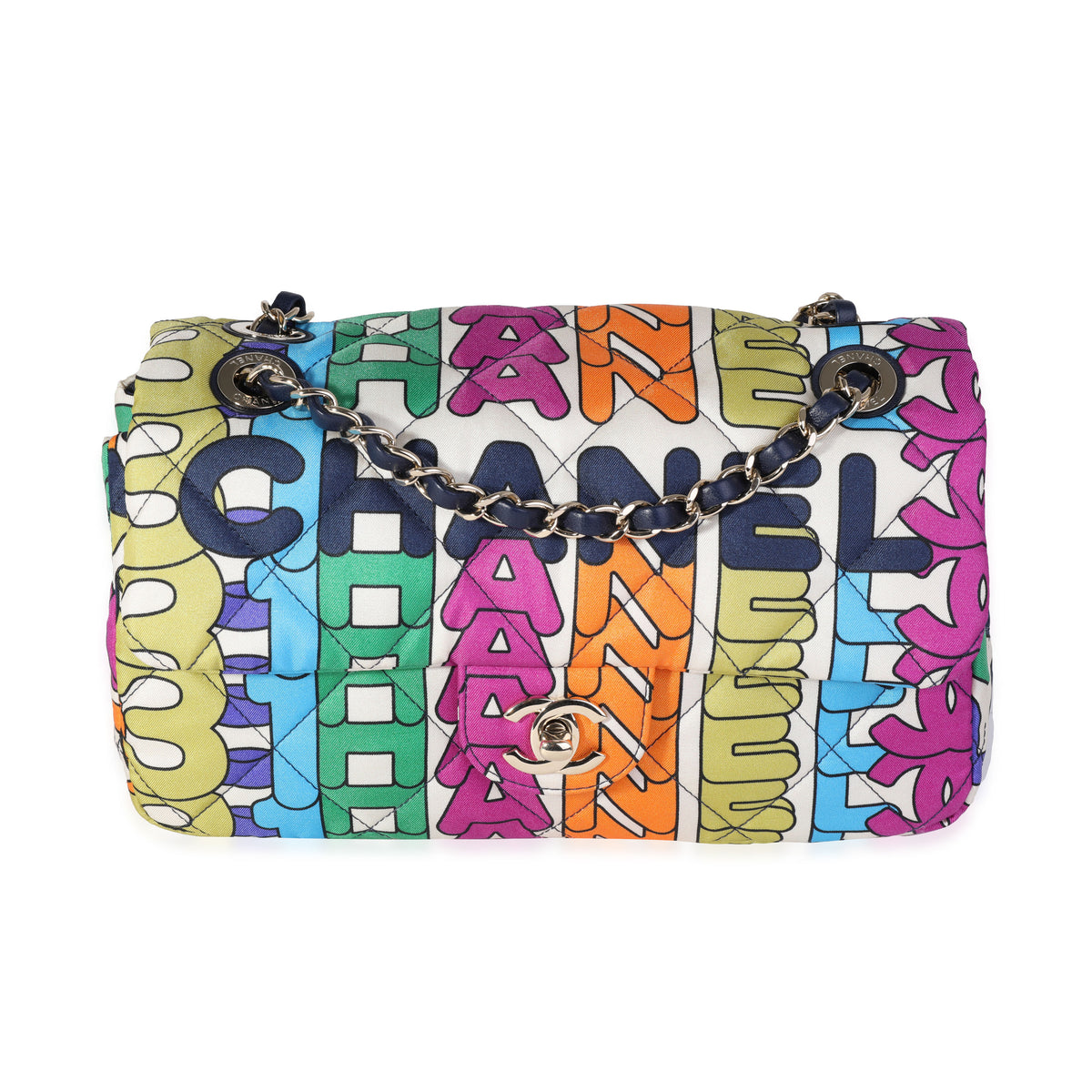 Chanel Rainbow Logo Nylon Single Flap Bag | myGemma | Item #121558