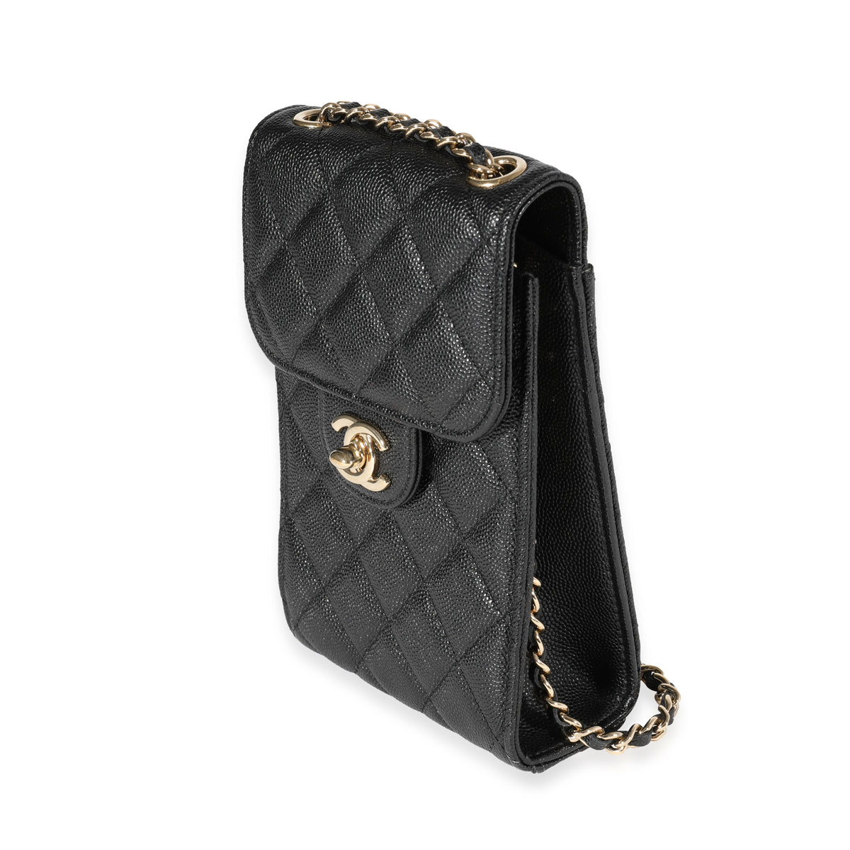 Authentic Chanel Chain Phone Holder Crossbody Bag Quilted  eBay