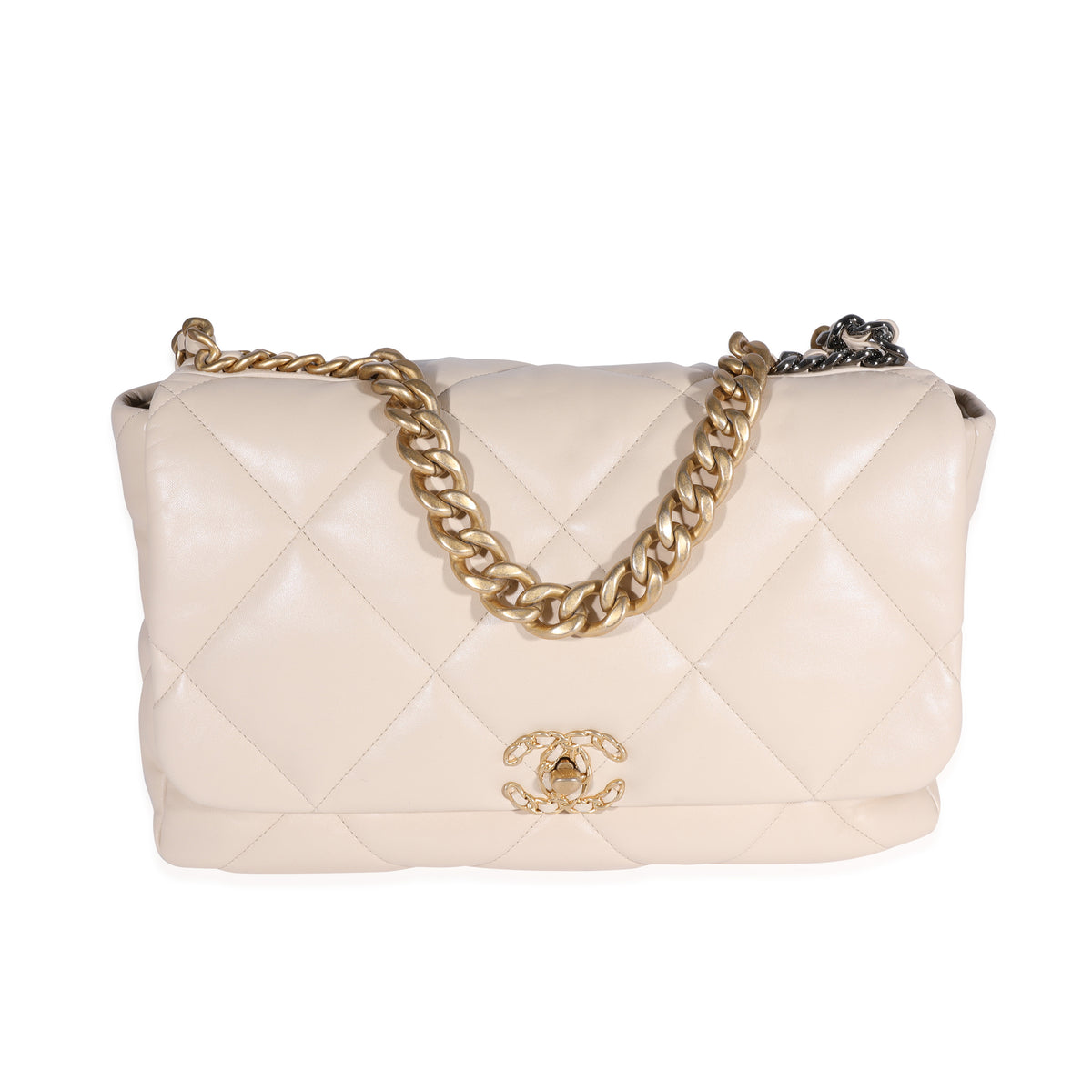 Chanel Beige Quilted Lambskin Chanel 19 Maxi Flap Bag | myGemma | Item  #122672