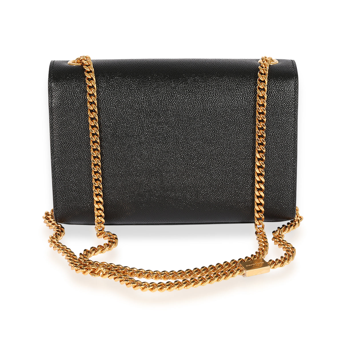 Saint Laurent Kate Medium Chain Bag in Grain De Poudre Gold-tone Black