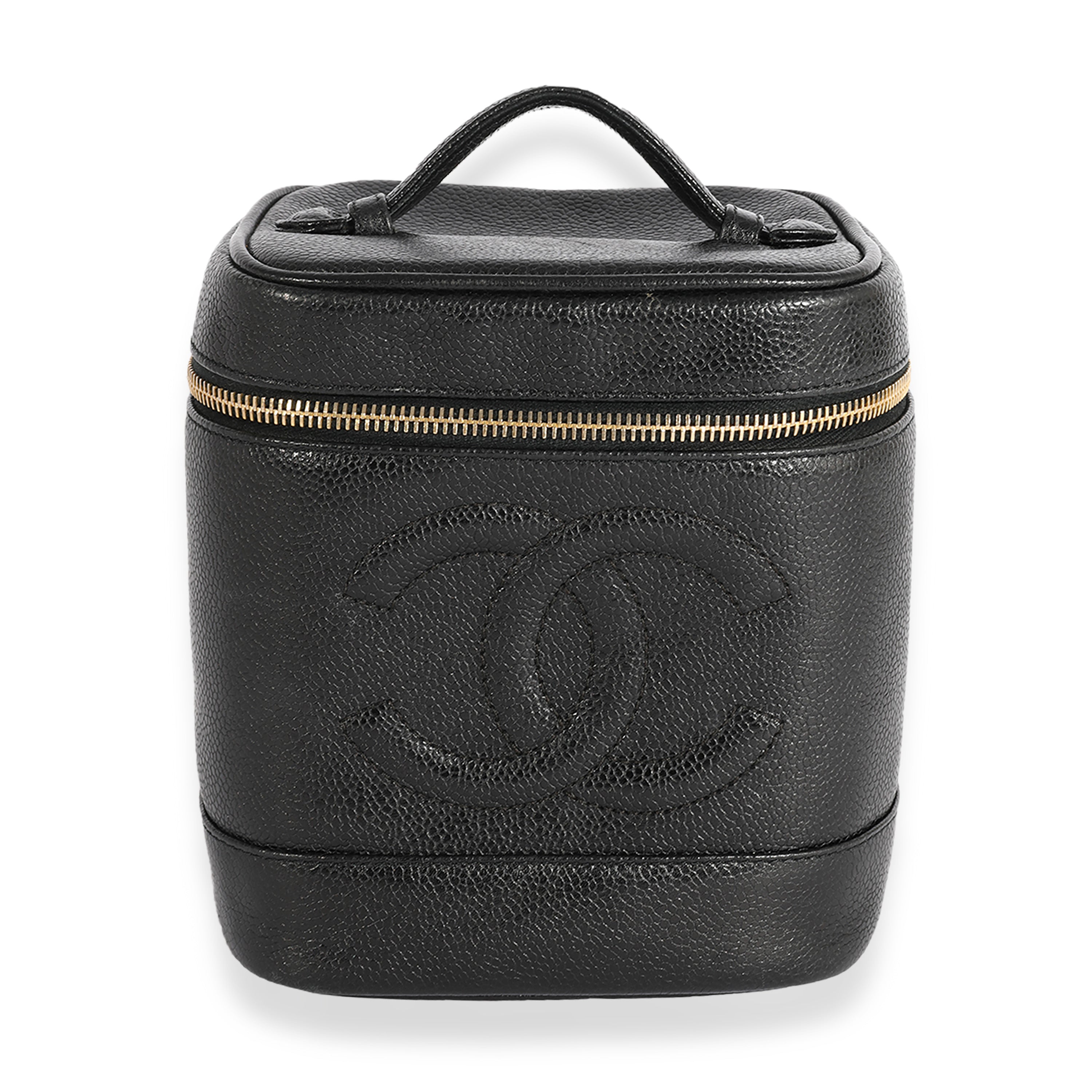 CHANEL Caviar Quilted Large CC Filigree Vanity Case Black 1169671   FASHIONPHILE
