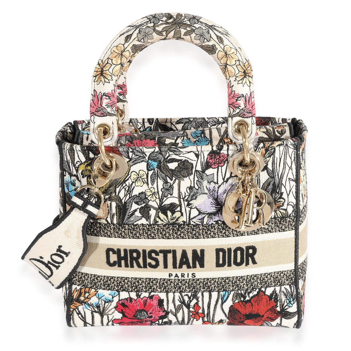 Medium Lady DLite Bag Natural Raffia Embroidered with 3D Flowers  DIOR US