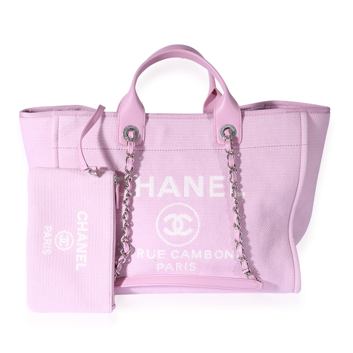 CHANEL Pink Canvas Deauville Double Face Tote  ShopperBoard