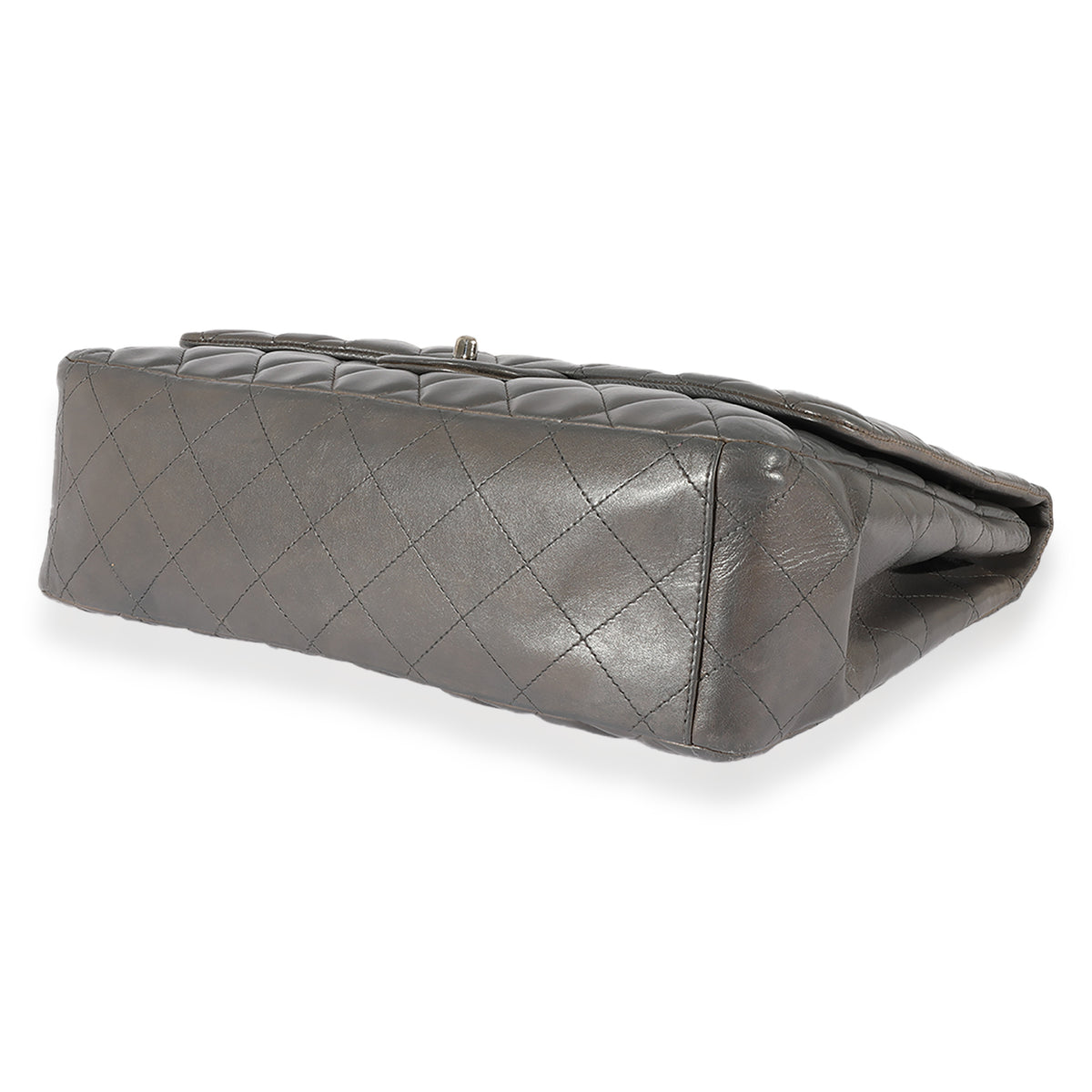 Chanel Grey Quilted Lambskin Maxi Classic Single Flap Bag | myGemma | Item  #125250