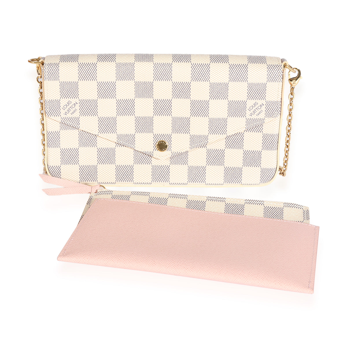 Louis Vuitton Key Pouch Damier Azur White/Blue in Canvas with