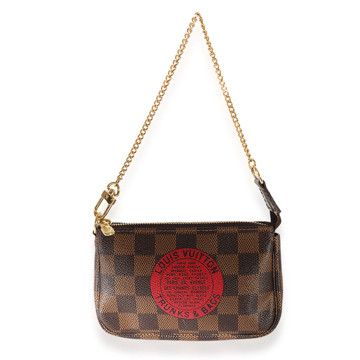 Louis Vuitton Damier Ebene Canvas Mini Pochette Accessoires with Strap  Brown Cloth ref.591822 - Joli Closet