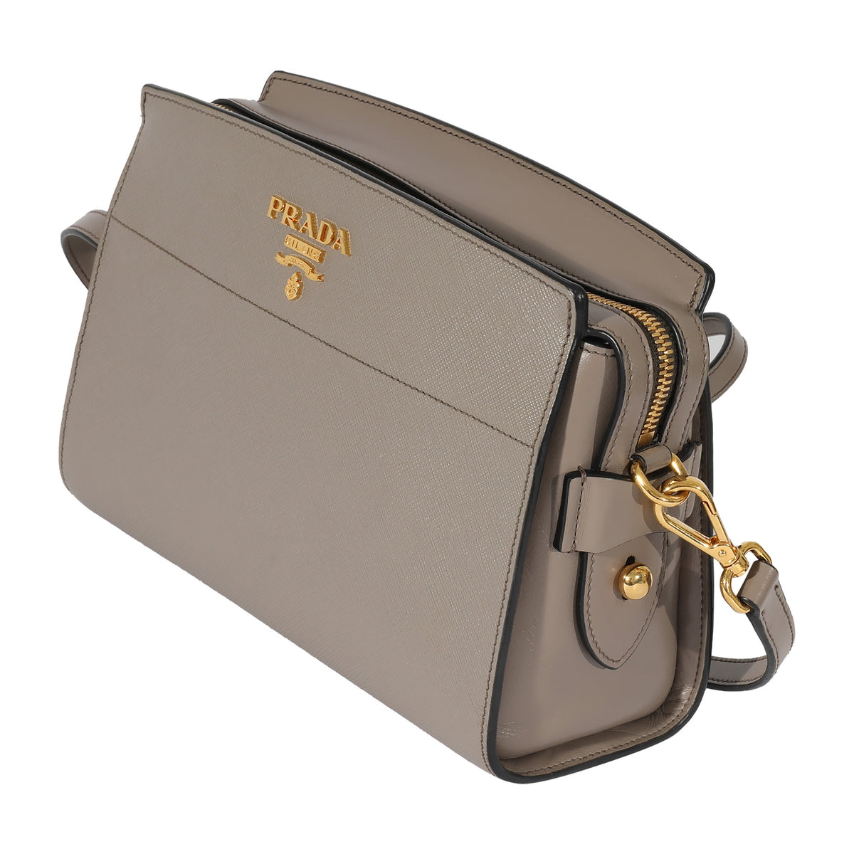 Prada Saffiano City Grey Calfskin Crossbody Bag | myGemma | Item #127908