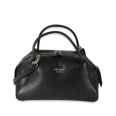 Prada Black Nappa Leather Ruffle & Resin Chainlink Shoulder Bag, myGemma