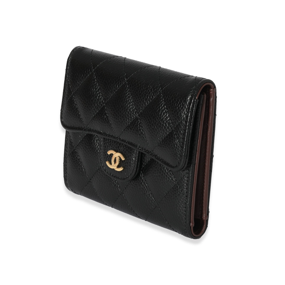 CHANEL Caviar Quilted Compact Flap Wallet Navy 1174934  FASHIONPHILE