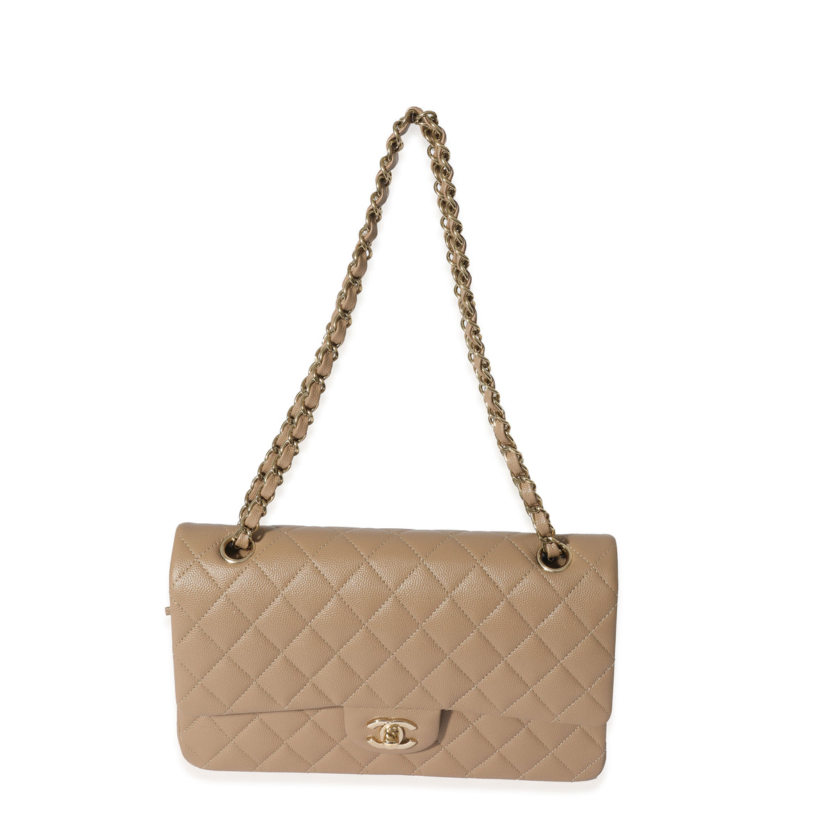 Chanel Dark Beige Quilted Lambskin Leather Classic Maxi Jumbo XL Flap Bag   Yoogis Closet