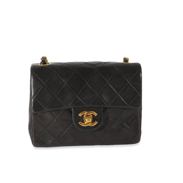 Chanel Vintage Black Lambskin 24K Mini Flap Bag | myGemma | Item #129137