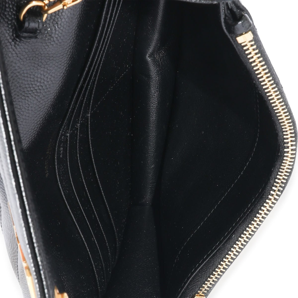 Saint Laurent Black Matelasse Cassandre Envelope Chain Wallet | myGemma ...