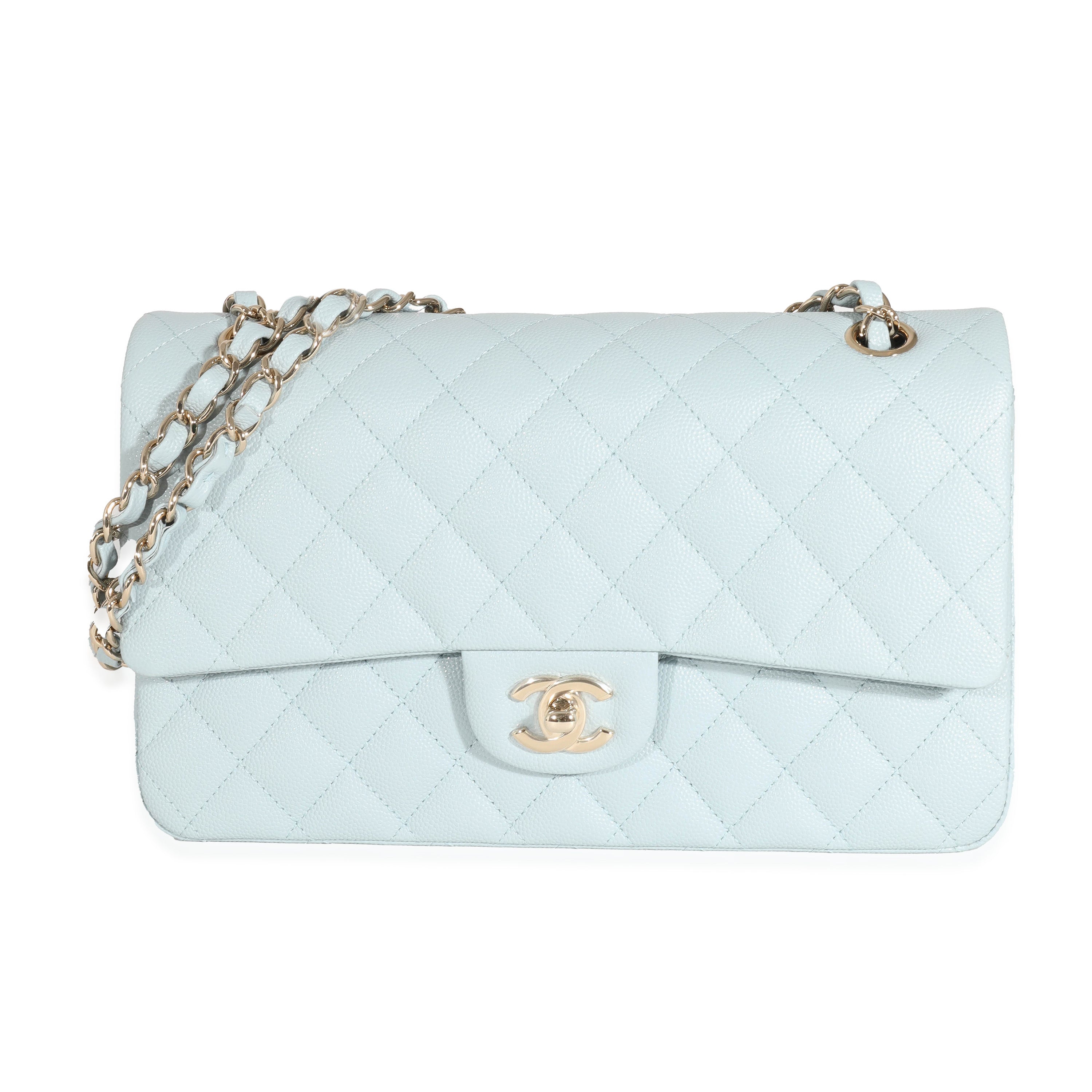 Túi Chanel Classic Medium màu xanh trời da cừu best quality