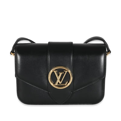 Louis Vuitton Rose Des Vents MM Grained Smooth Calfskin Black Leather Bag