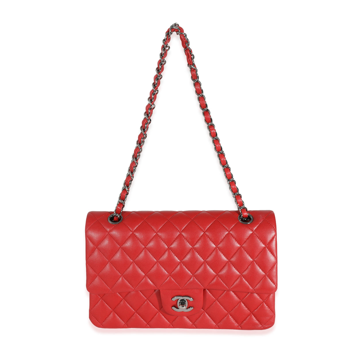 Chanel Red Lambskin Medium Classic Double Flap Bag | myGemma | Item #132025