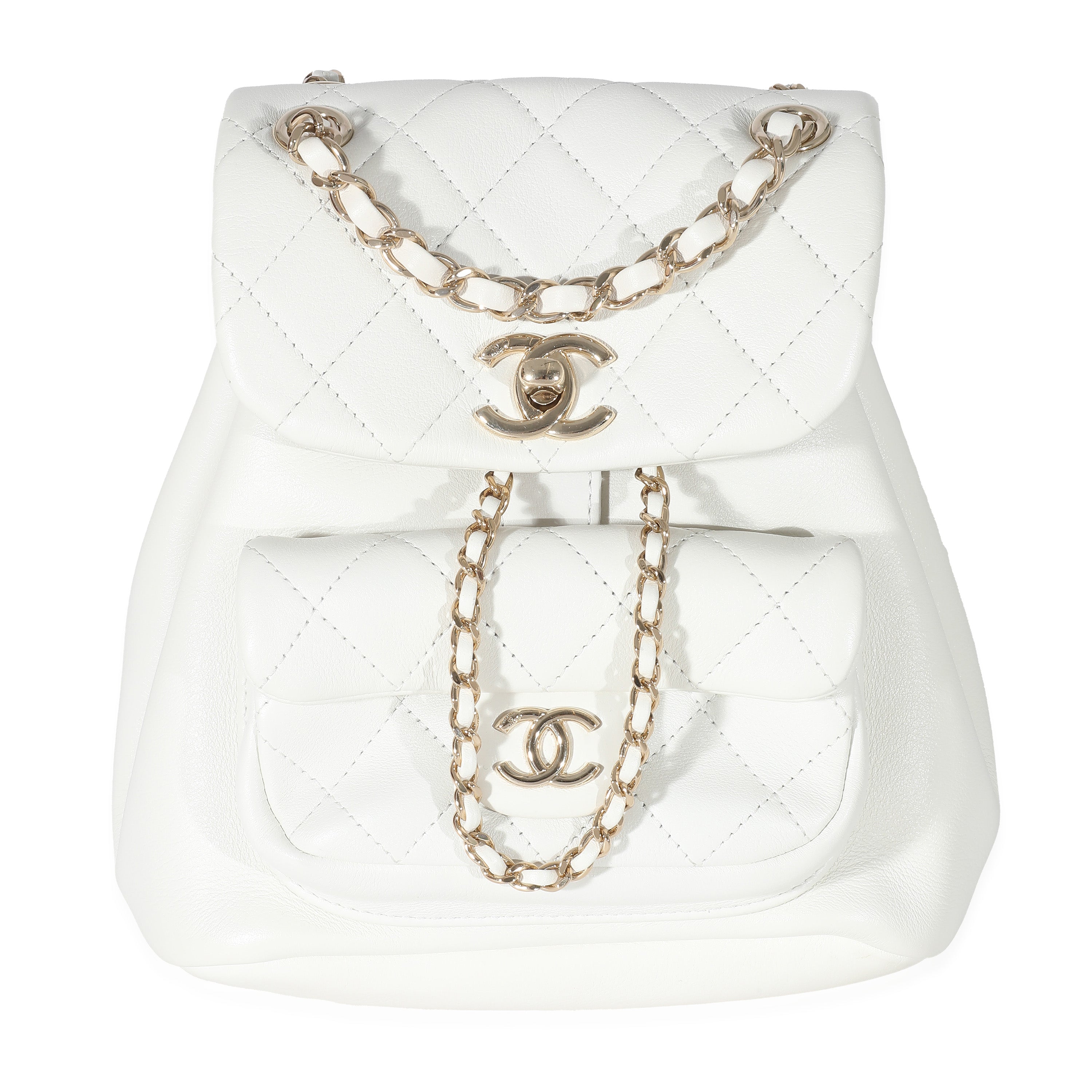 Chanel Quilted Small Duma Drawstring Backpack Black Calfskin Gold
