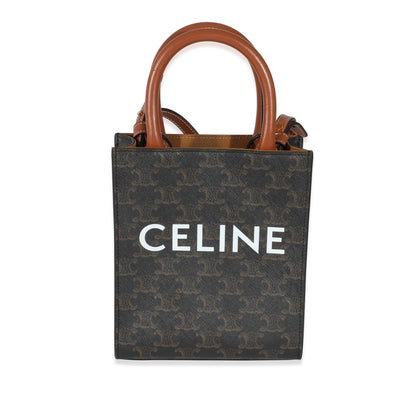 Used Auth Celine Small Vertical Cabas Tote Grained Calfskin Small