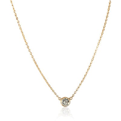 Elsa Peretti Diamonds by The Yard Single Diamond Pendant in Yellow Gold, Size: .12