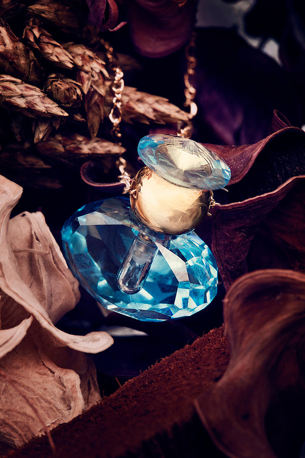 blue crystal pendant necklaces