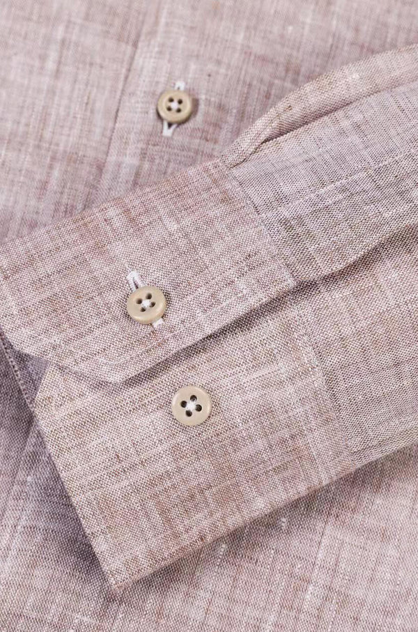 One Piece Collar Double Cuff Cotton-Stretch Shirt | WANG MENG