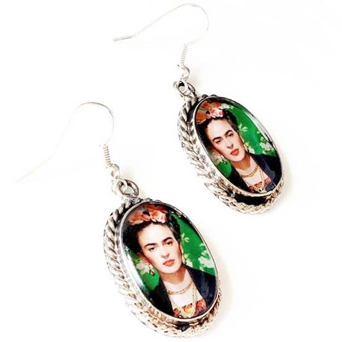 Inlaid Frida Kahlo Earrings