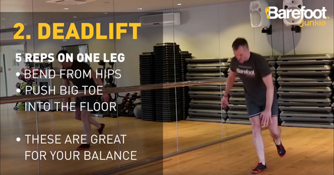 Five Exercises to strengthen your feet - 2. Deadlifts