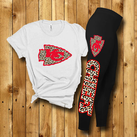 KC chiefs shirt - Kansas City Chiefs shirt - women’s chiefs shirt - leopard  chiefs