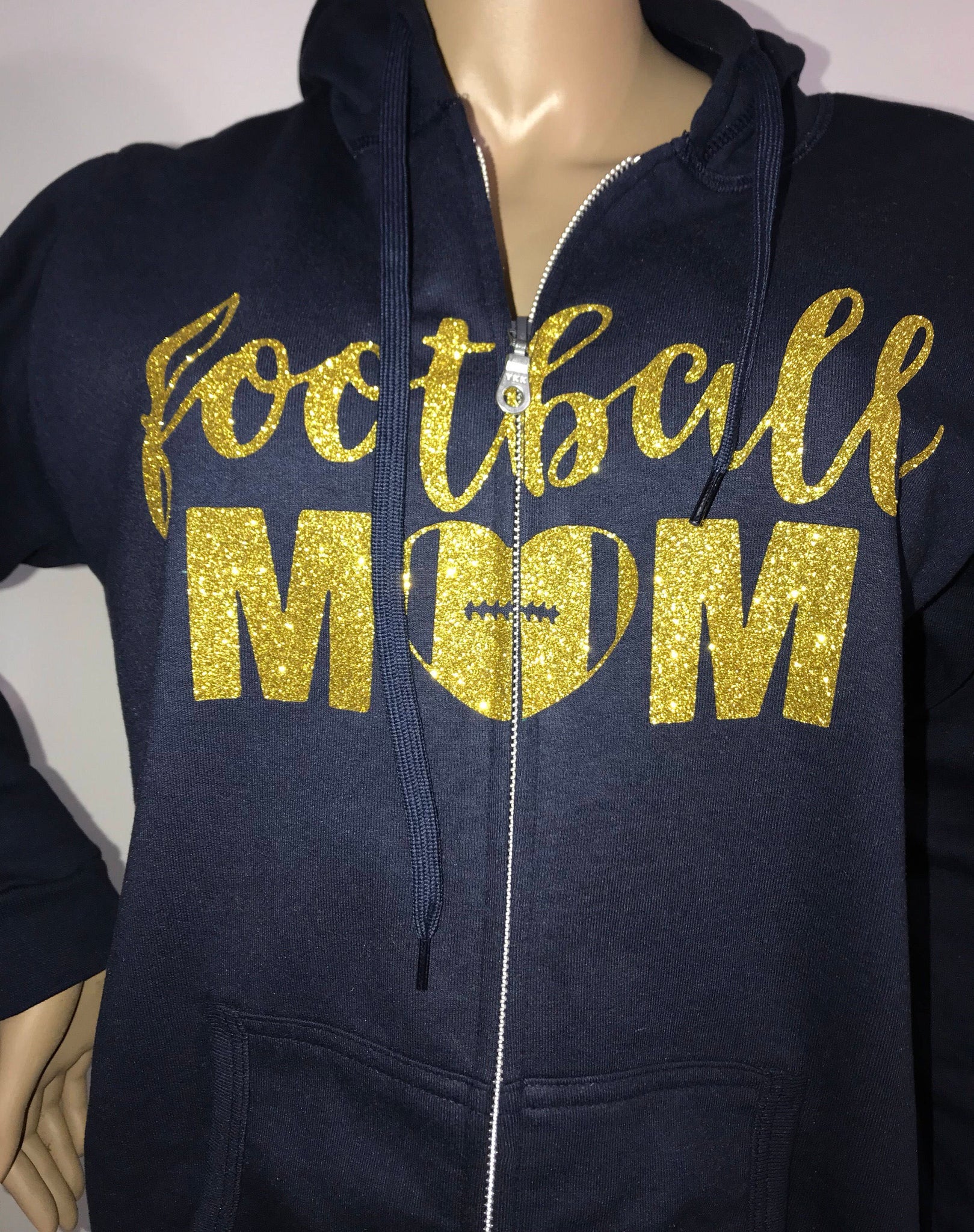 Football mom personalized glitter sweatshirt | Customizable sweatshirt ...