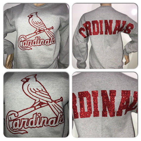 Cardinals grey bling sweatshirt