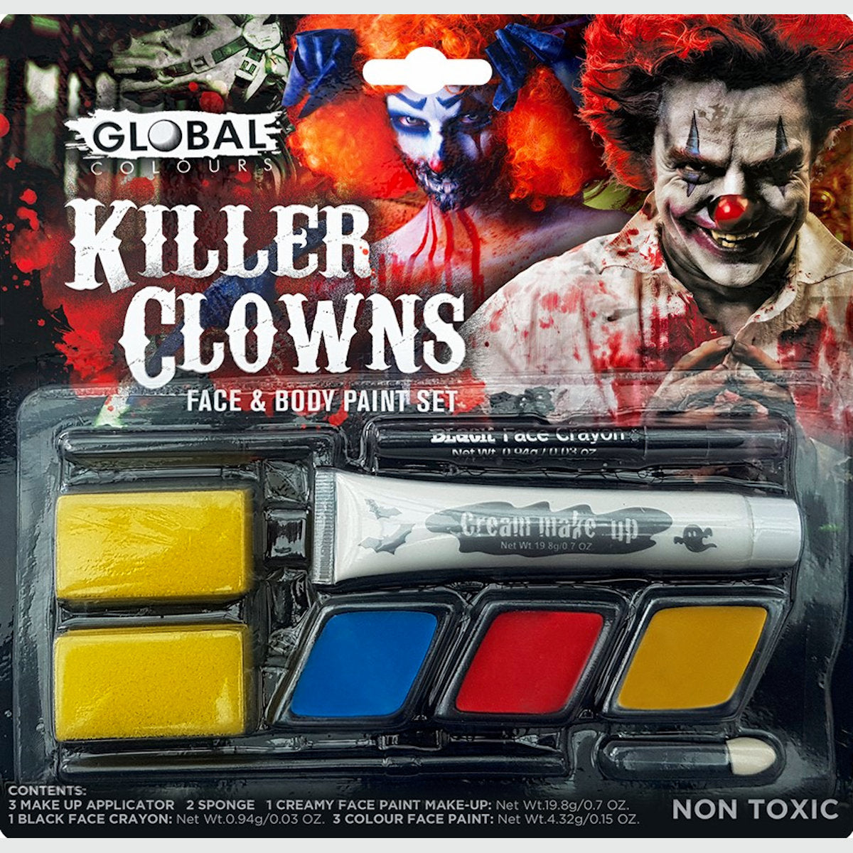 Killer Clown Make Up Kit Global Horror Special FX Halloween