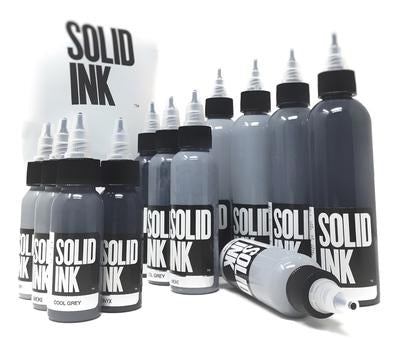 Solid Tattoo Ink Black Label Greywash 4 Set, Joker Tattoo Supply