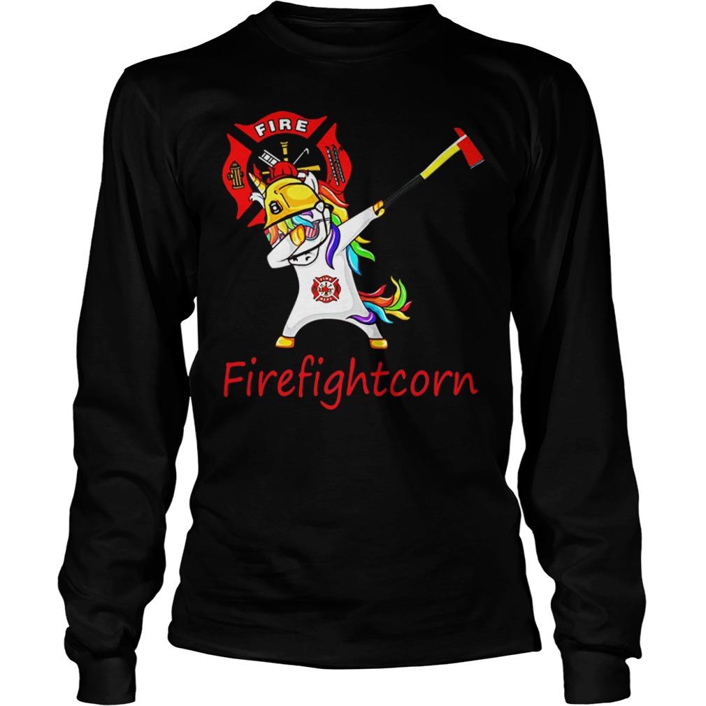 Unicorn Dabbing And Fireman Firefightcorn Longsleeve Tee Unisex Shirts