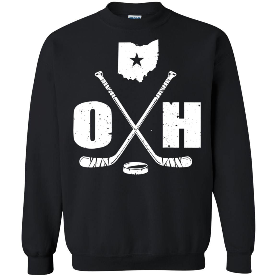 The State Of Ohio Ice Hockey Shirt G180 Crewneck Pullover 8 Oz.