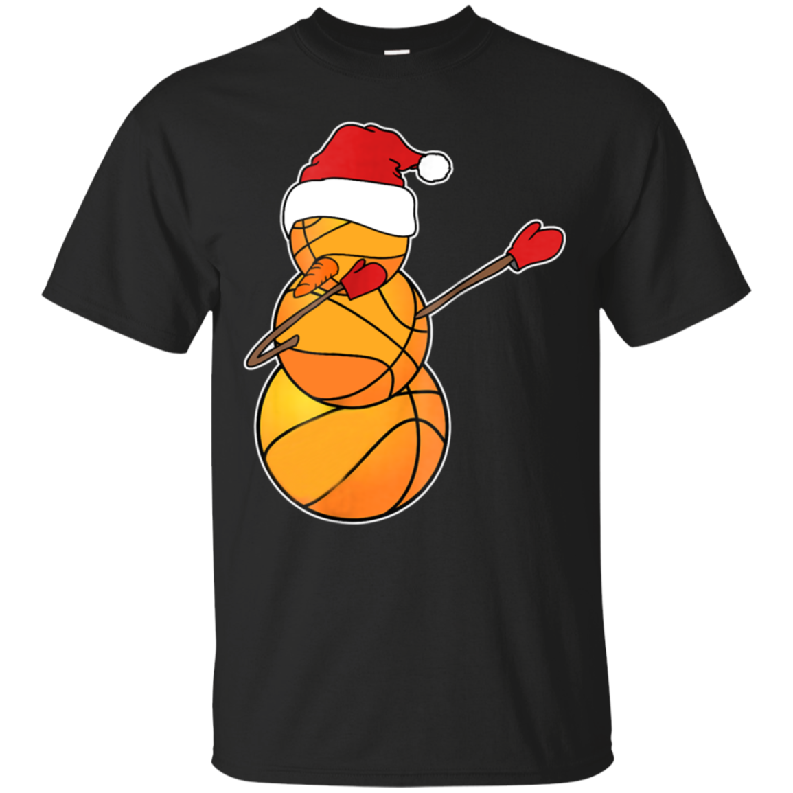 Basketball Dabbing Snowman Santa Hat Funny Christmas T Shirt G200 Ultra T-shirt