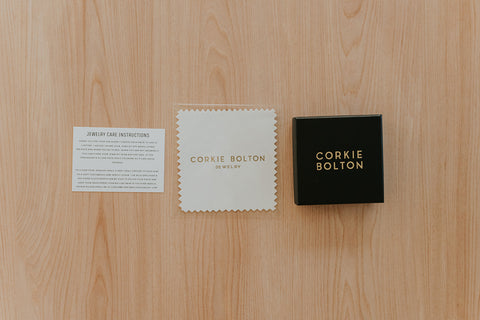 Packaging for jewelry brand Corkie Bolton Jewelry