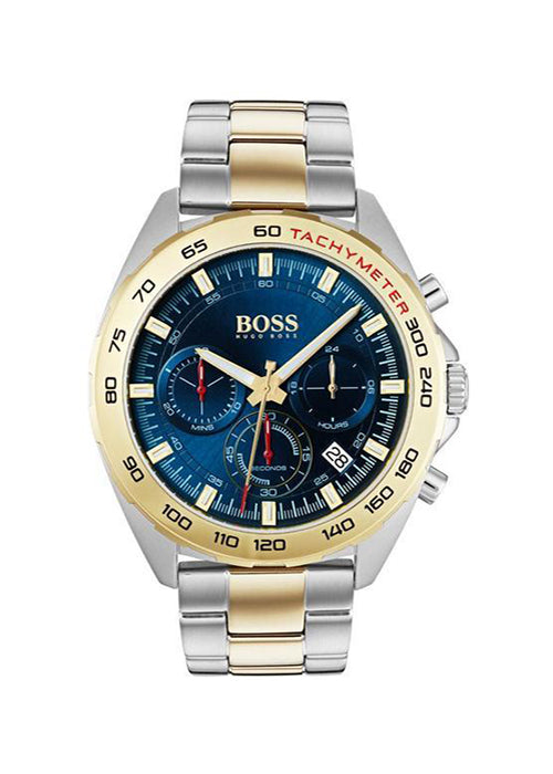 hugo boss gold tone and stainless steel chronograph men's watch