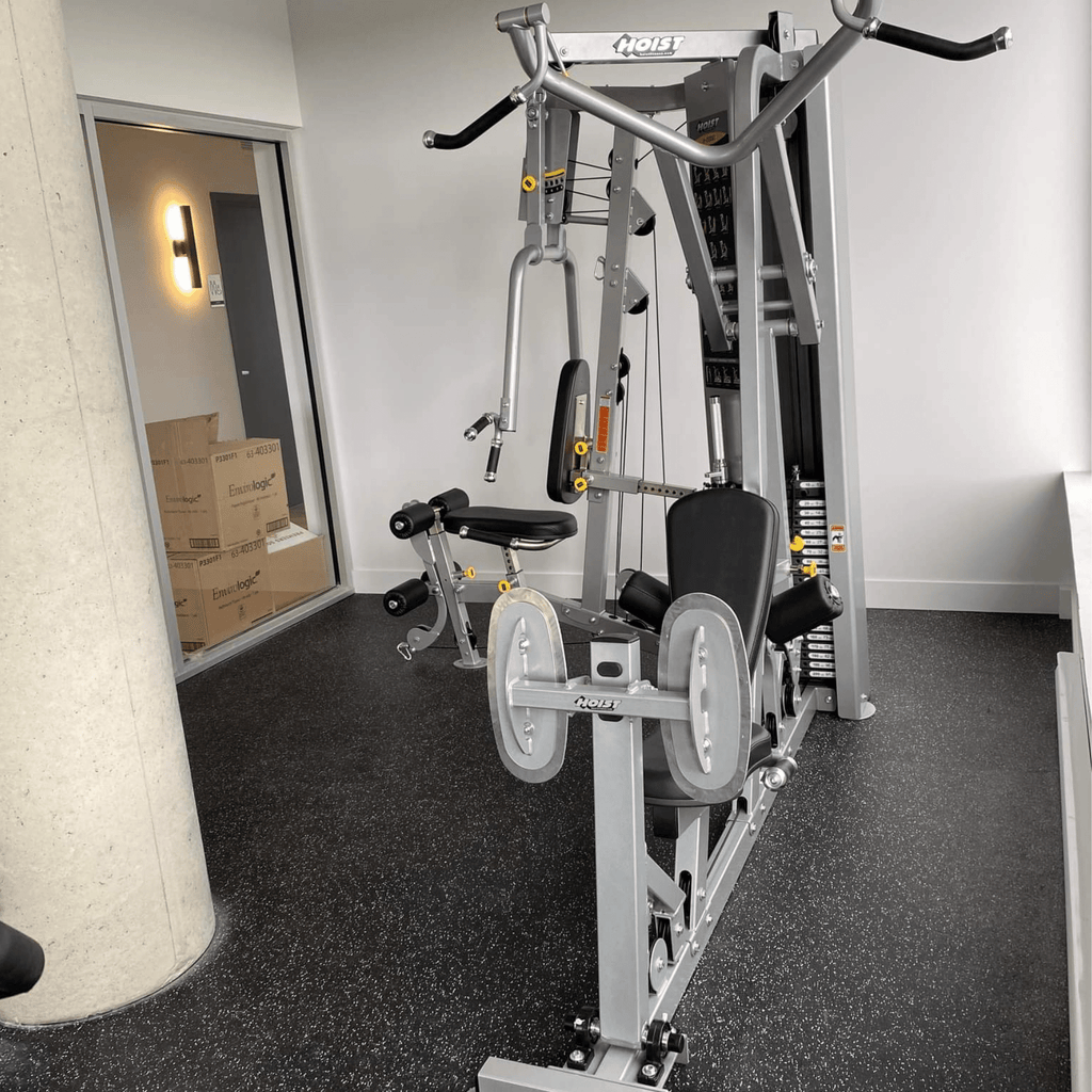 corporate office gym with a multi-gym