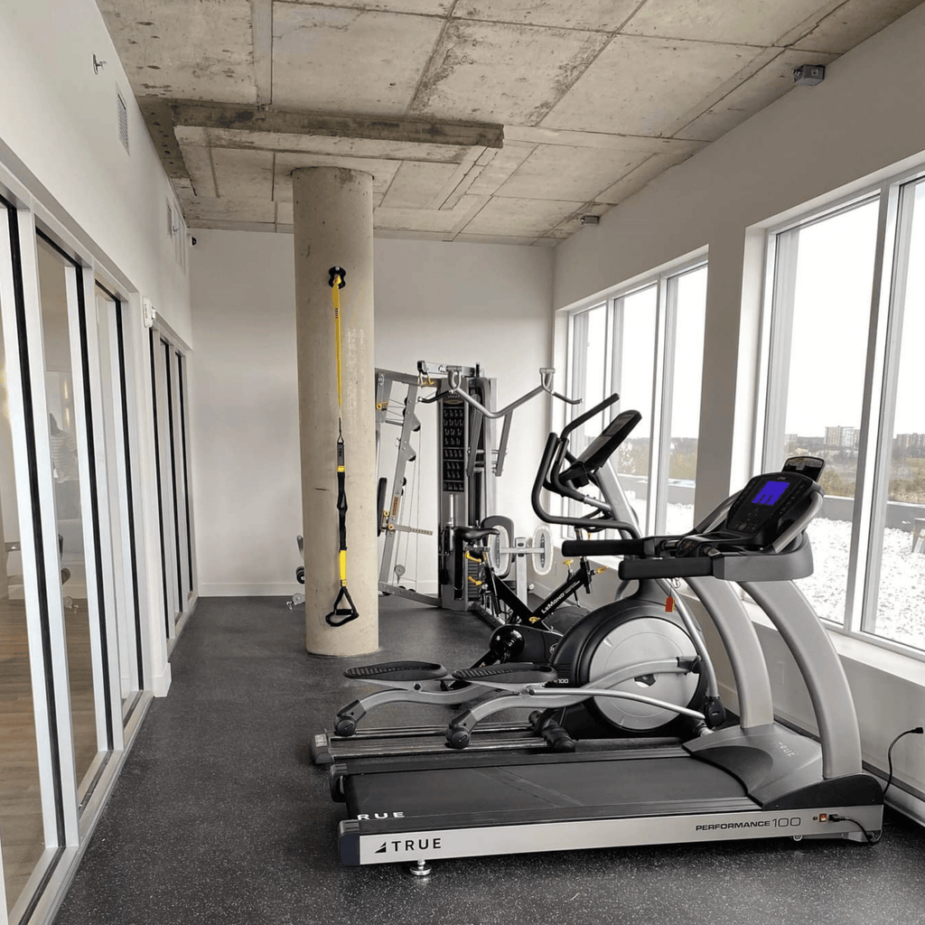 corporate office gym with a view