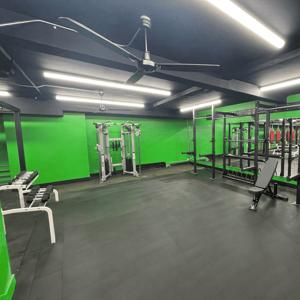 small private gym in green color