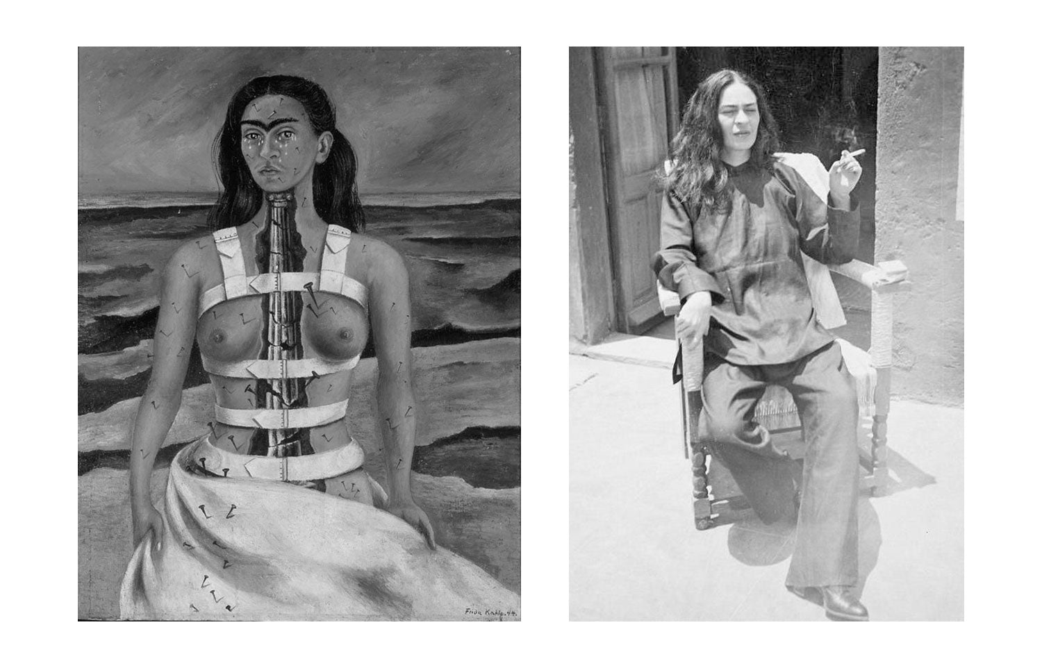 Frida Kahlo Broken Column and Her Photos