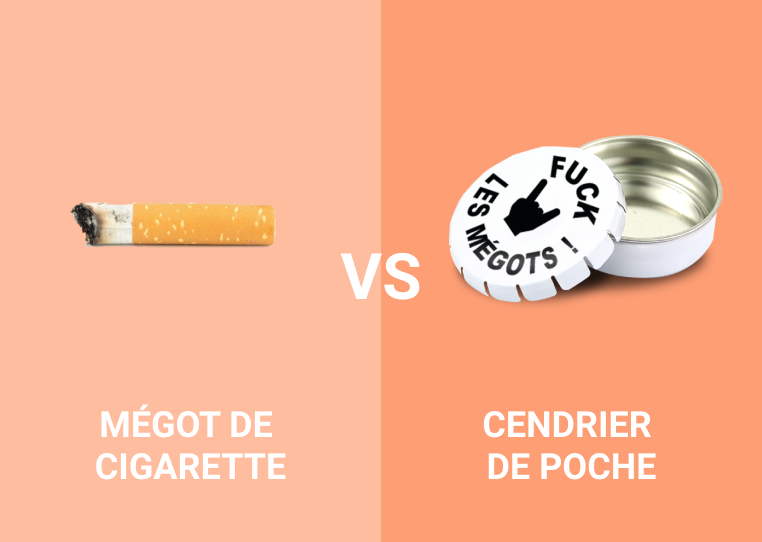 Mégot de cigarette vs cendrier de poche