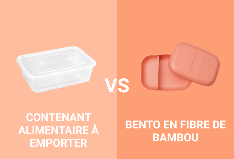 Contenant alimentaire à emporter vs Bento en fibre de bambou