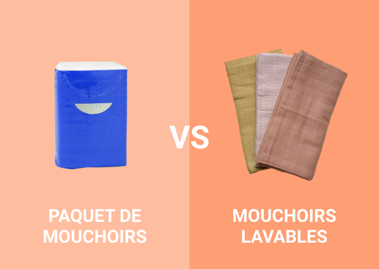 Paquet de mouchoirs vs mouchoirs lavables