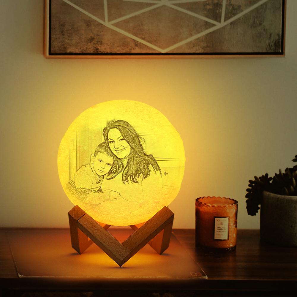 Foto Gravur 3D Druck Mond Lampe Fernsteuerung 16 Farben Mamas Gesc